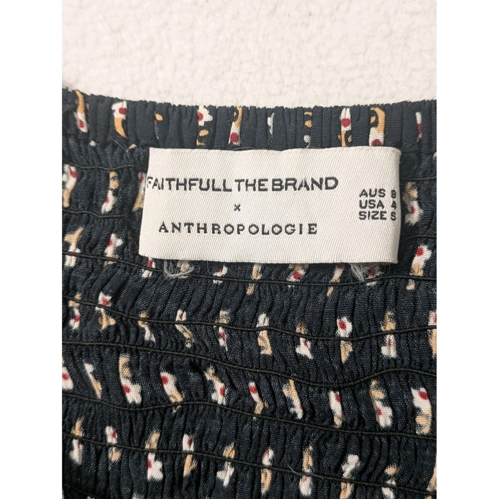 Anthropologie Women's Black Floral Size 4 Romper One-Piece FAITHFULL THE BRAND - Picture 4 of 13